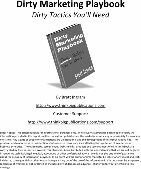 Product picture Dirty Marketing Playbook - Easy money making techniques